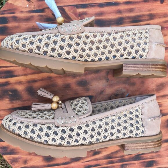 NEW Donald Pliner Lenny Woven Raffia Tassel Loafer (Women) Sz 8M Originally $240 - Picture 6 of 7